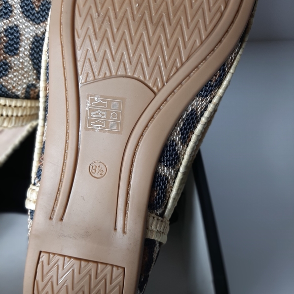 Pelle moda leopard flats rattan trim size 8.5 - Picture 4 of 4
